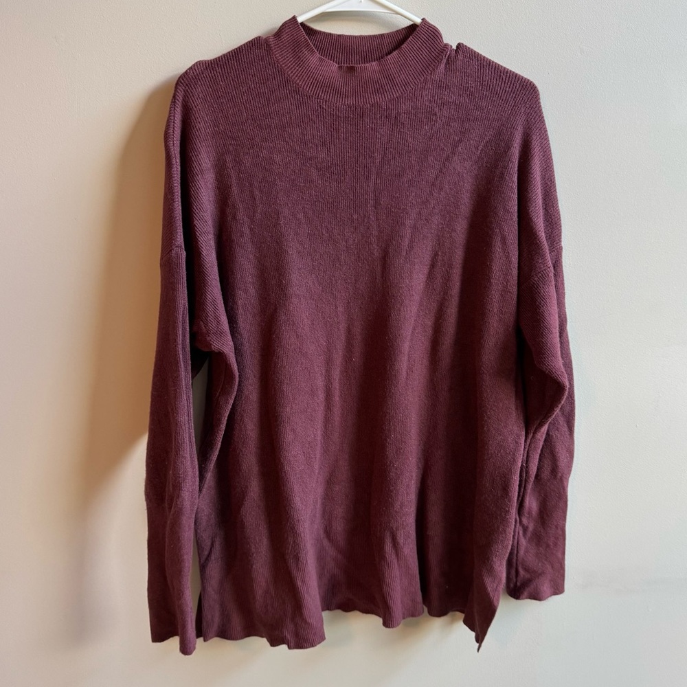 Ribbed Knit Sweater in Mauve